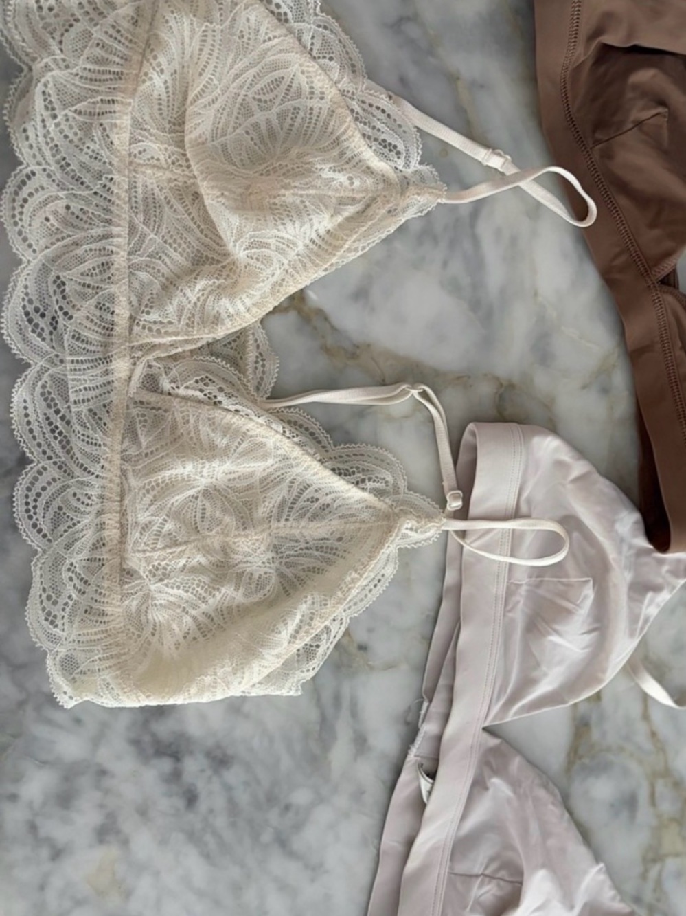 Women's Lace Bralette - Cream, bralette- white
